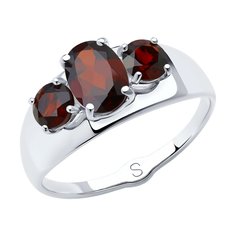 Кольцо из серебра р. 16,5 Golden Eagle 94-310-00556-2, гранат