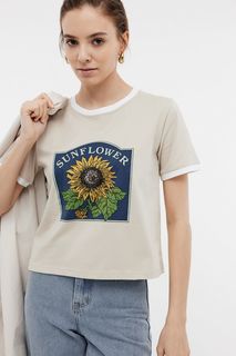 Футболка женская Baon B2324064 бежевая 2XL