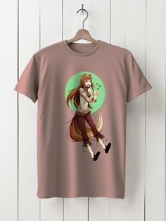 Футболка унисекс HYPNOTICA Аниме Волчица и пряности - 1060 розовая 3XS