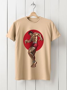 Футболка унисекс HYPNOTICA аниме Боец Баки - 1040 бежевая 2XL