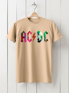 Футболка унисекс HYPNOTICA Музыка ac dc - 1186 бежевая 2XL