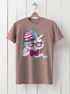 Футболка унисекс HYPNOTICA кот - 1178 розовая 2XL