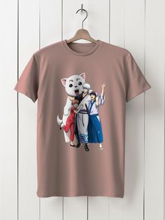 Футболка унисекс HYPNOTICA Аниме Гинтама - 1064 розовая 2XL