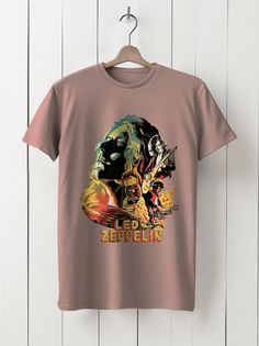 Футболка унисекс HYPNOTICA Музыка Led Zeppelin - 263 розовая 3XL