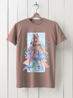 Футболка унисекс HYPNOTICA Игра Genshin Impact - 954 розовая 3XL