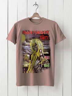 Футболка унисекс HYPNOTICA Музыка Iron Maiden - 80 розовая 3XS