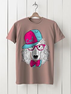 Футболка унисекс HYPNOTICA Собака - 1180 розовая 2XL