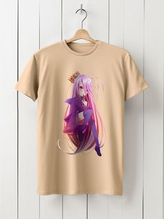 Футболка унисекс HYPNOTICA аниме Без игры жизни нет - 1027 бежевая 2XL