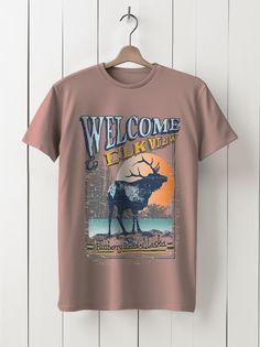 Футболка унисекс HYPNOTICA Welcome to elk view - 980 розовая 2XL