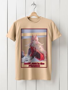 Футболка унисекс HYPNOTICA Аниме the DARLING in the FRANXX - 965 бежевая M