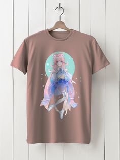 Футболка унисекс HYPNOTICA Игра Genshin Impact - 959 розовая 3XL