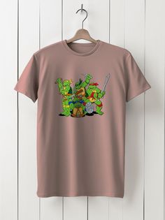 Футболка унисекс HYPNOTICA Мульильм Черепашки Ниндзя - 11 розовая 2XL