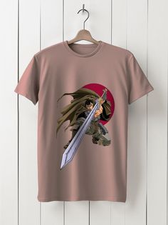 Футболка унисекс HYPNOTICA аниме Берсерк - 1033 розовая 3XL