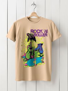 Футболка унисекс HYPNOTICA Rock n roll - 978 бежевая L