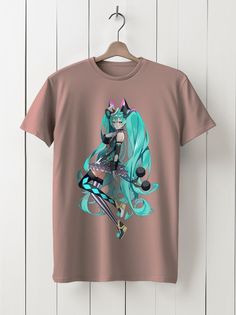 Футболка унисекс HYPNOTICA Вокалоид - 899 розовая 3XS