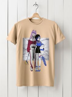 Футболка унисекс HYPNOTICA Аниме the DARLING in the FRANXX -1174 бежевая M