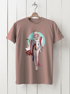 Футболка унисекс HYPNOTICA Игра Genshin Impact - 961 розовая XL