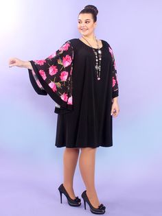 Платье женское Ябер черный муар черное 68-70 RU
