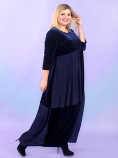 Платье женское Magesty 3358 синее 64-66 RU