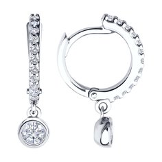 Серьги из серебра SOKOLOV 94026804, фианит