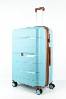 Чемодан унисекс Sweetbags DOT голубой/коричневый, 75х49х32 см