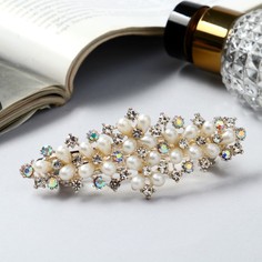 Заколка-автомат женская Queen Fair 9709416 серебристо-белая