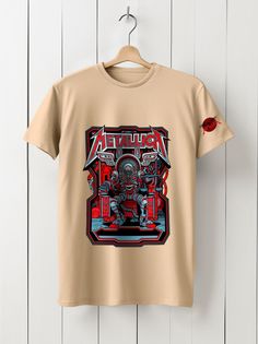 Футболка унисекс HYPNOTICA Музыка Metallica - 163 бежевая 3XL
