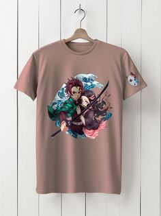 Футболка унисекс HYPNOTICA Demon Slayer Kimetsu no Yaiba Action- 68 розовая M