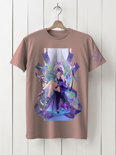 Футболка унисекс HYPNOTICA Игра Genshin Impact - 9 розовая XL