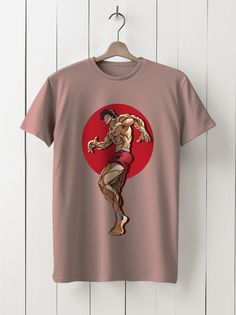 Футболка унисекс HYPNOTICA аниме Боец Баки - 1040 розовая S