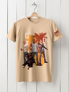 Футболка унисекс HYPNOTICA Игры Grand Theft Auto V - 32 бежевая 3XL