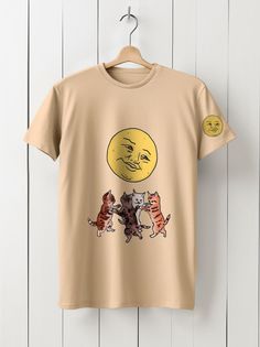 Футболка унисекс HYPNOTICA Разное Кошки аодят хоровод - 181 бежевая XL
