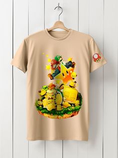 Футболка унисекс HYPNOTICA Игры Super Mario Bros - 103 бежевая 3XS
