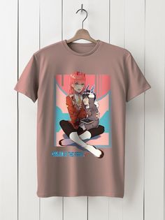Футболка унисекс HYPNOTICA Аниме the DARLING in the FRANXX -1175 розовая XS