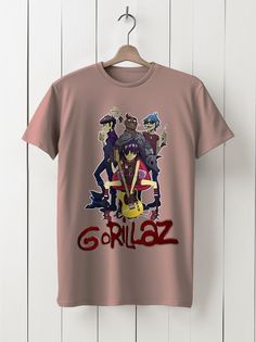 Футболка унисекс HYPNOTICA Музыка Gorillaz - 42 розовая XL