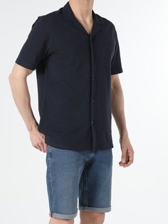 Рубашка мужская Colins CL1053828_Q1.V1 синяя M Colins