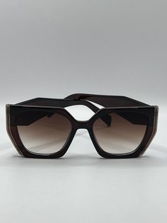Солнцезащитные очки женские SunGold Кошка-Ромб-Дужка коричневые/дужка ромб