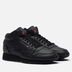 Мужские кроссовки Reebok Classic Leather Mid чёрный, размер 45 EU