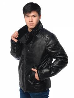 Кожаная куртка мужская Clasna 3560 черная 50 RU