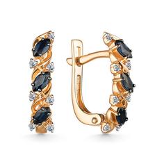 Серьги из красного золота Golden Eagle 25263-102, сапфир/бриллиант
