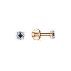 Серьги из красного золота Golden Eagle 22296-102, сапфир/бриллиант