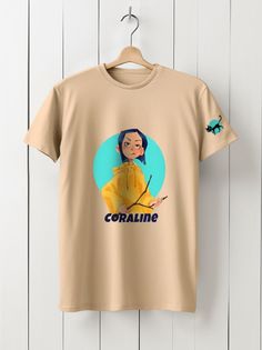 Футболка унисекс HYPNOTICA Мультфильм Coraline - 167 бежевая XS