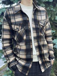 Рубашка мужская FORSA Барбери коричневая 50 RU