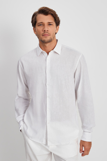 Рубашка мужская Finn Flare FSE21026 белая 2XL