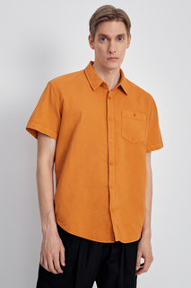 Рубашка мужская Finn Flare FSC21027 оранжевая 2XL