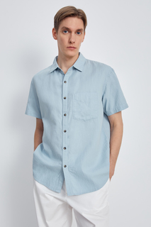Рубашка мужская Finn Flare FSE21058 голубая L