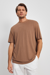 Футболка мужская Finn Flare FSE210110 коричневая S
