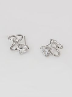 Серьги каффы из латуни SHINE & BEAUTY 76844-1, кристалл