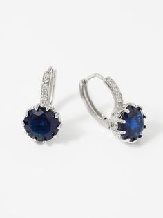 Серьги из латуни SHINE & BEAUTY 77108-10СИН, кристалл