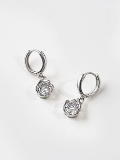 Серьги подвески из латуни SHINE & BEAUTY 77330-10, кристалл